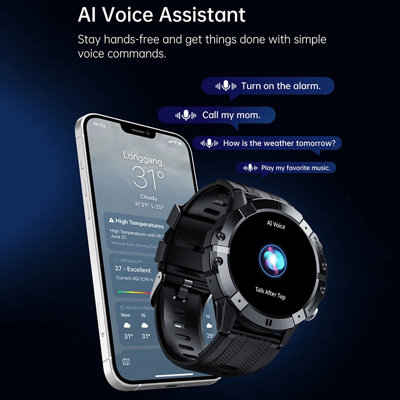 Reloj inteligente deportivo C29 para hombre y mujer, pulsera electrónica de 1,52 ", resistente al agua, 410 mAh