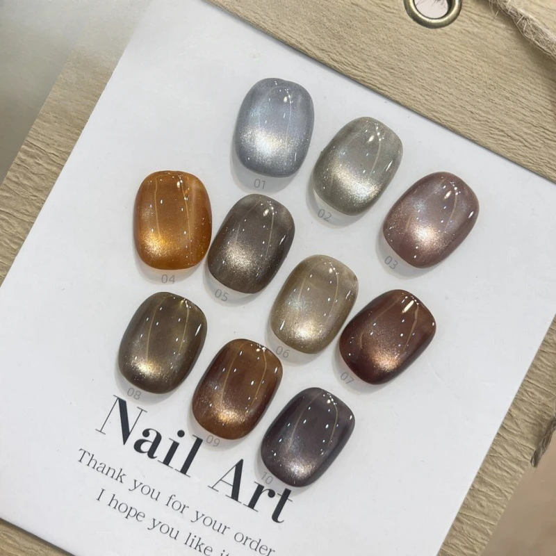 

10style Colorful Aurora Broken Diamond Cat Eye Gel Nail Polish Magnetic UV Soak Off Gel Varnish Galaxy Cyclone Gel Polish 1pcs