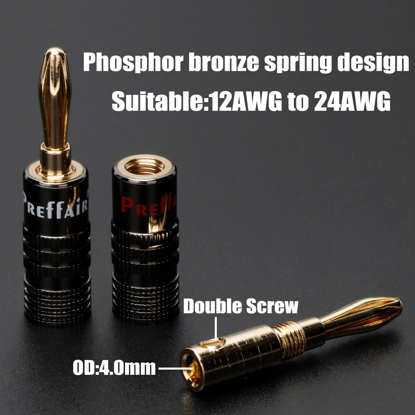 2 mm Kupferdraht, vergoldeter Bananenstecker, Lautsprecherkabel, geflochtener Draht, Steckverbinder – Detail 3