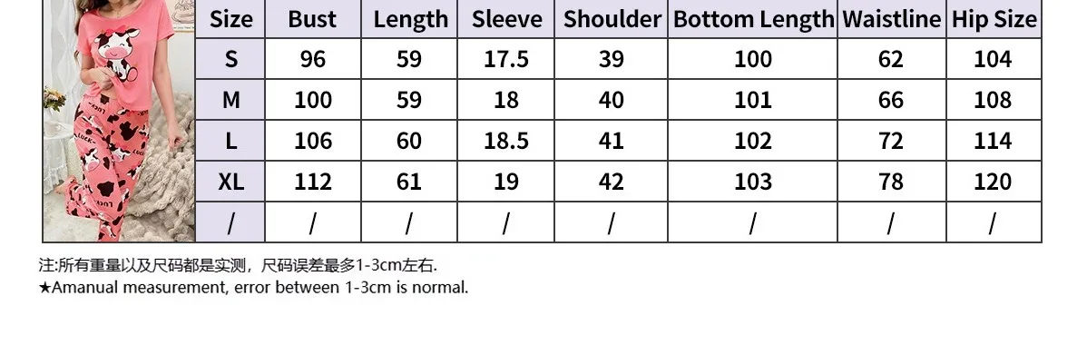 Pyjama Femmes 2 Piece Set Short Sleeve Sleepwear Women Home Suit for Women Pajama Night Wear Ladies Two-piece Set Woman Pajamas