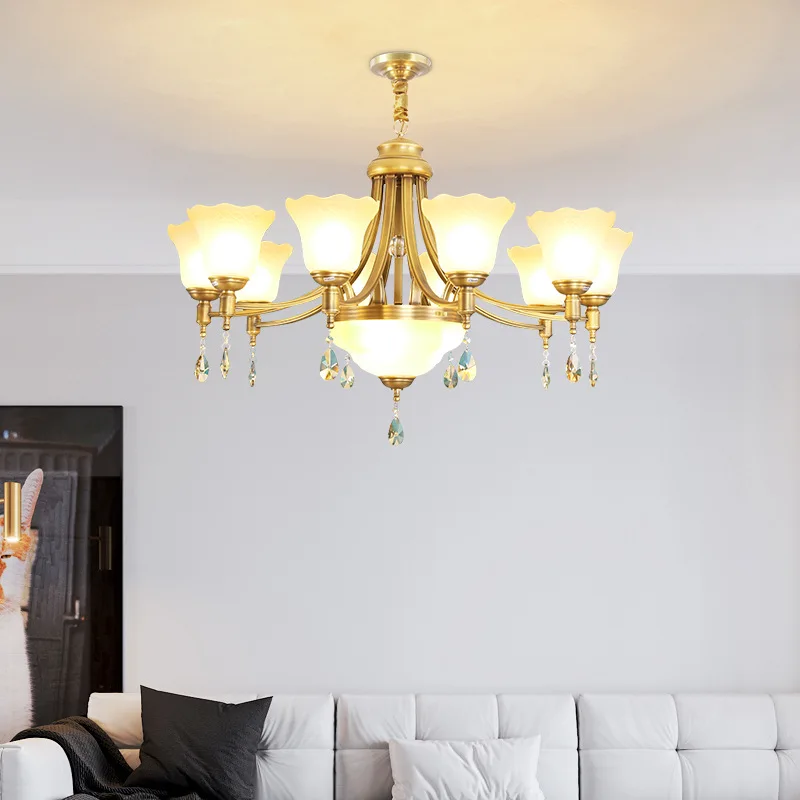 

AiPaiTe Modern Living Room Chandelier，American Brass Pendent Lamp European Luxurious light for bedroom, dining room, home decor