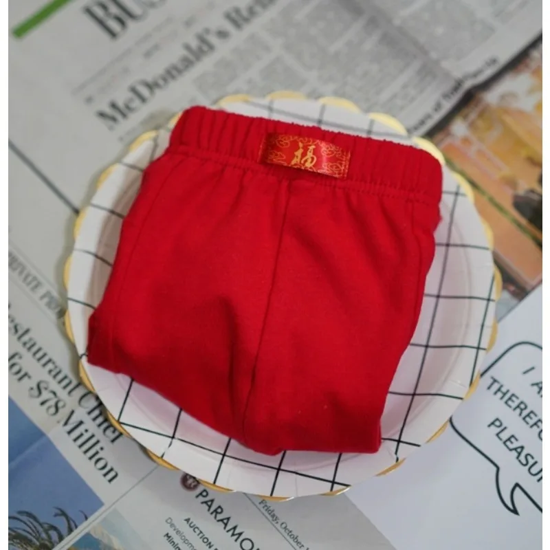 xgnvpy     Elegant Mens Sexy Underwear - Chinese Red Cotton Boxers, Big Red Style, Comfortable & Stylish Underpants for Men