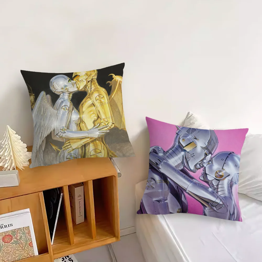 Aesthetic Sofa Living Room Bedroom Headboard Backrest Cushion Square Cushion Nap Time H-Hajime Art S-Sorayama Pillow Case