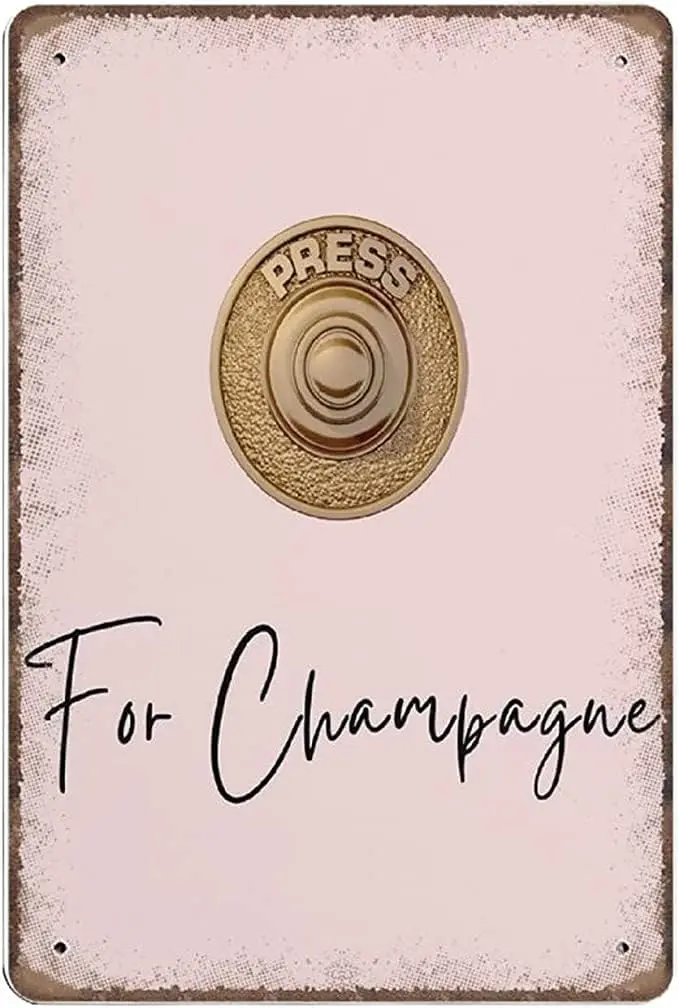 Metal Vintage Tin Sign Decor Press for Champagne Wall Art Print Girl Boss Decor Fashion Digital Kitchen Typography Gallery  sign