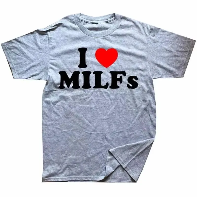 Camisetas divertidos أنا أحب MILFs القلب ropa غير رسمية con images ، regalos de compleaños de manga corta camiseta de stil #6