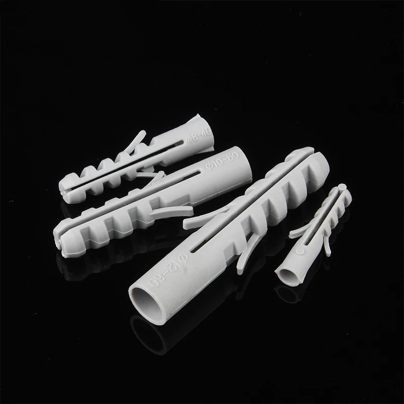 Quality M4 M5 M6 M8 M10 M12 M14 Ribbed Plastic Anchor Plastic Expansion Pipe Tube Wall Plugs Rubber Plug Expansion Screw Anchors