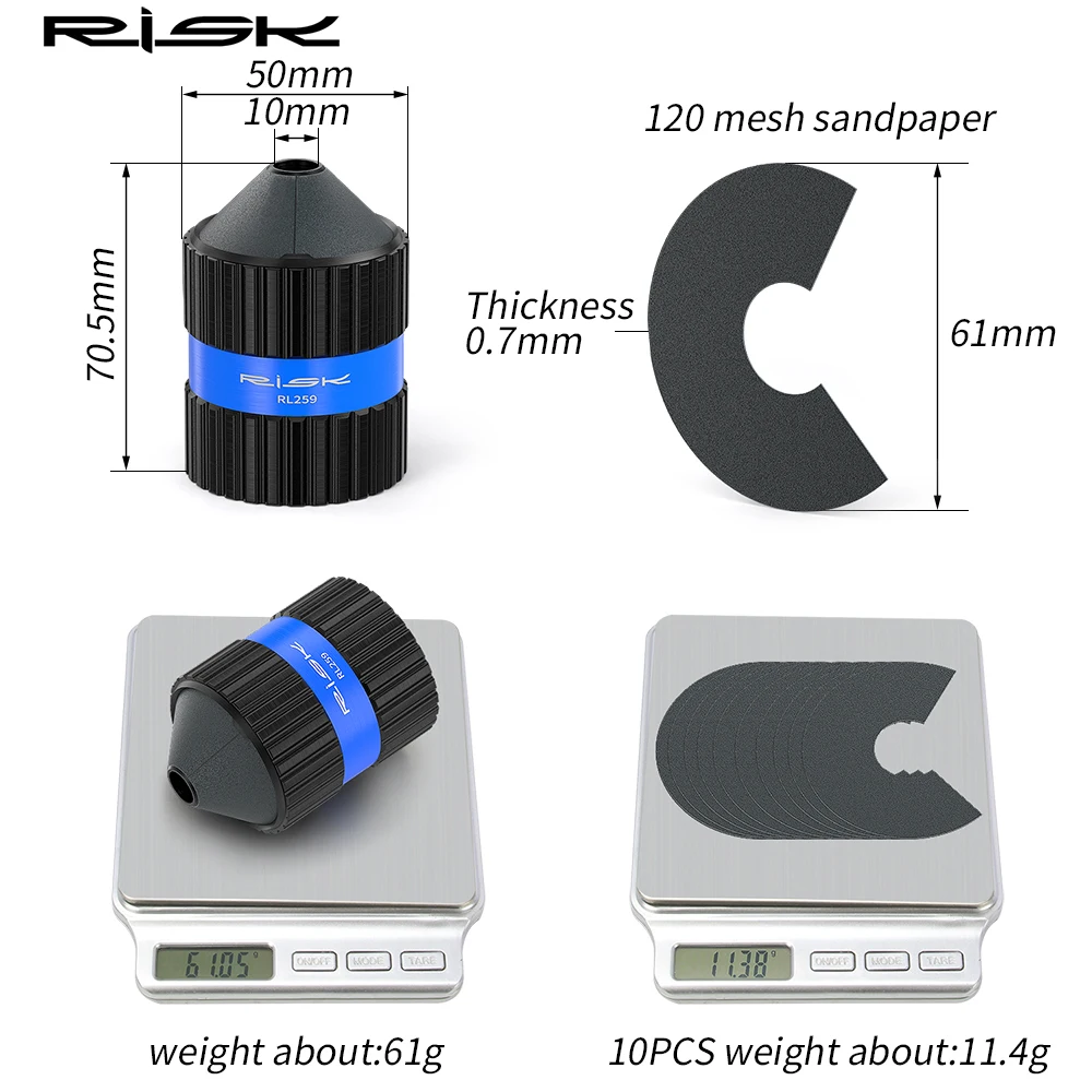 RISK Bicycle Bike Front Fork Tube End Edge Chamfer Chamfering Tool fits 16-36mm Round Tube