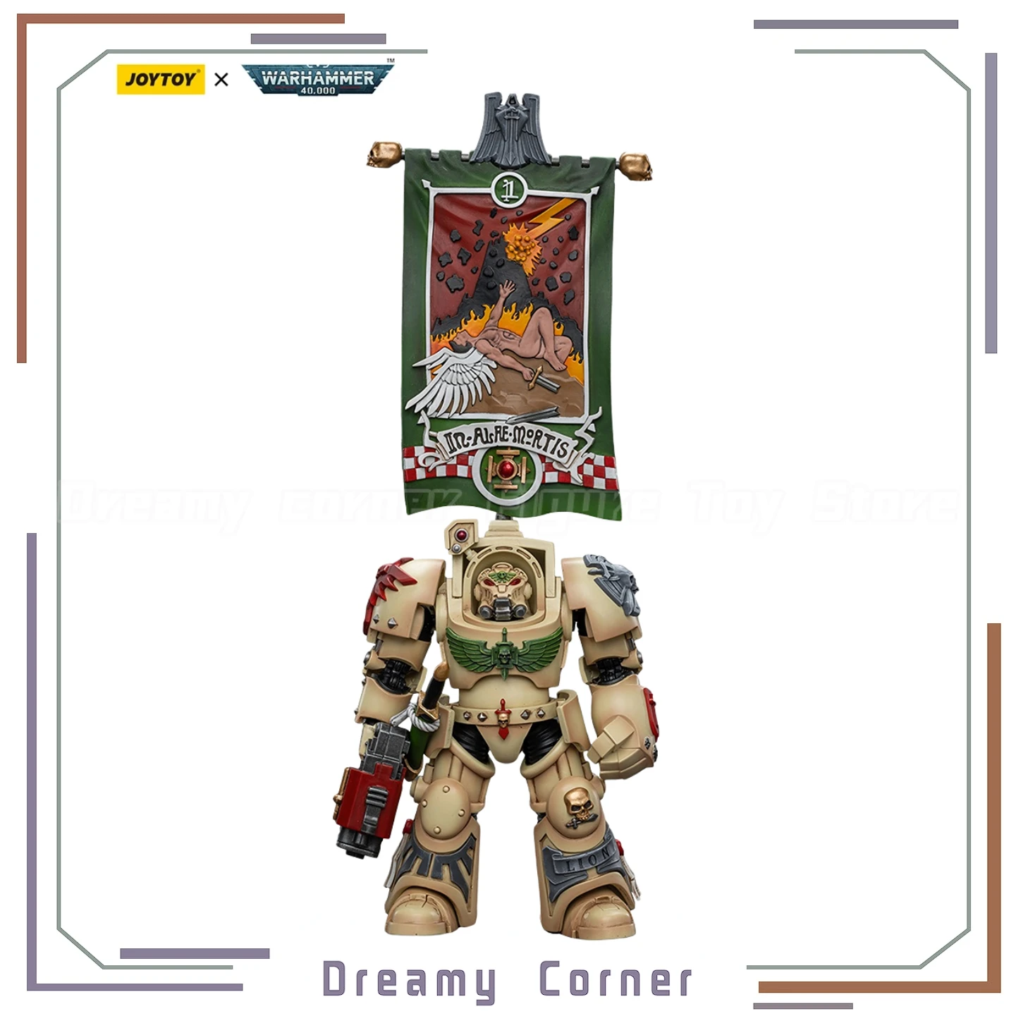 

【В наличии】JOYTOY Warhammer 40K Dark Angels Deathwing Ancient with Company Banner 1/18 Фигурка Модель Коллекция Орнамент