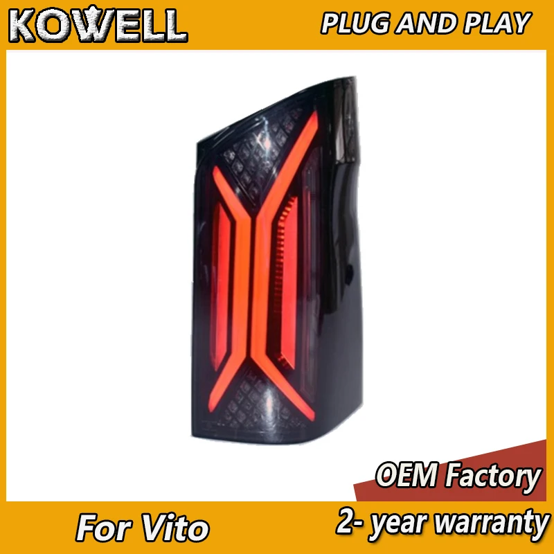 اكسسوارات السيارات لمرسيدس فيتو الذيل ضوء 2016-2024 فيتو الضوء الخلفي بنز الخلفي DRL الضباب الفرامل بدوره إشارة عكس #2