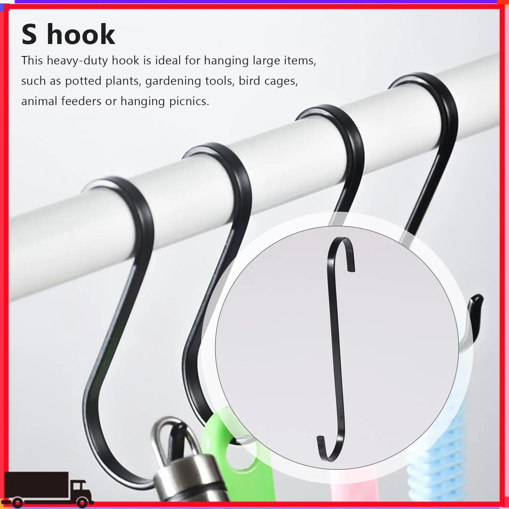 

Premium 10 Pack Extra Large 10 Inch Long S Hooks For Hanging Plant,Basket,Tree Branch,Closet,Garden,Pergola,Indoor Outdoor Uses
