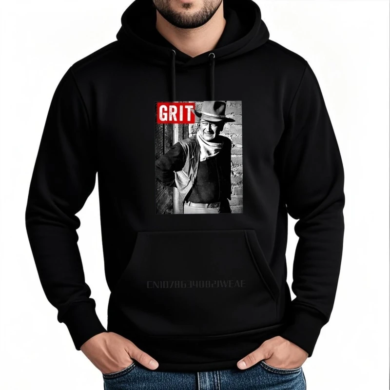 سويت شيرت رجالي للارتداء اليومي بغطاء للرأس من القطن بتصميم أنيق بسحاب Ae قميص جون واين بقلنسوة عصري كاجوال