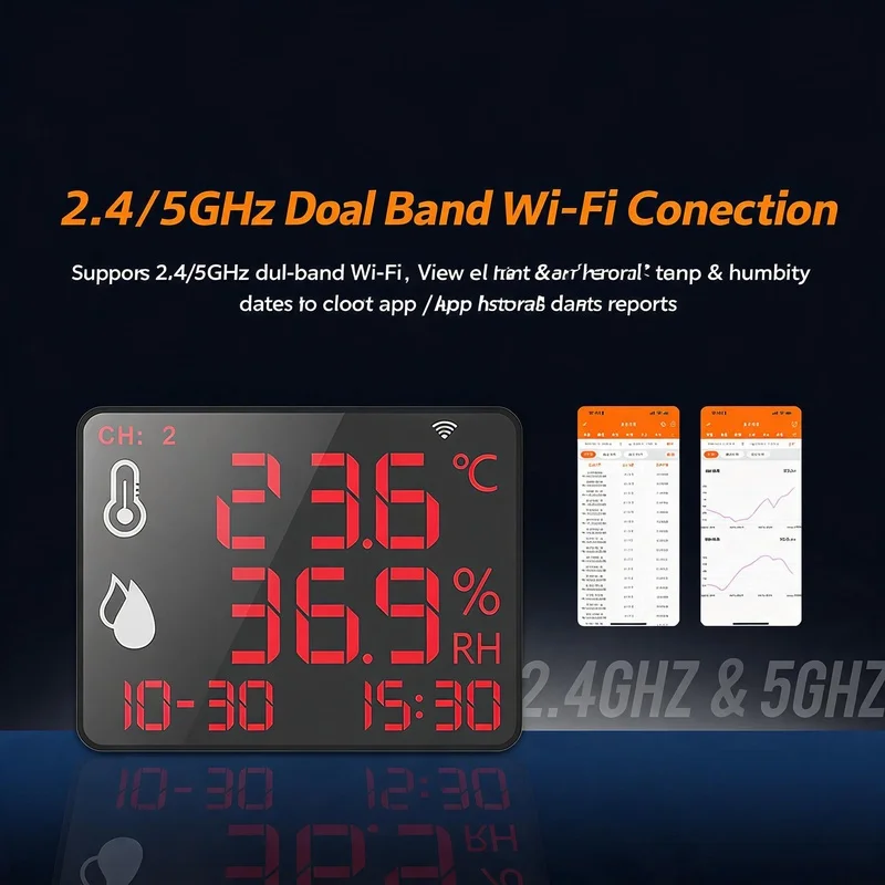 DR-230 Bluetooth Thermohygrometer Industrial High Precision Temperature Display Large Screen Wifi Networking Thermometer