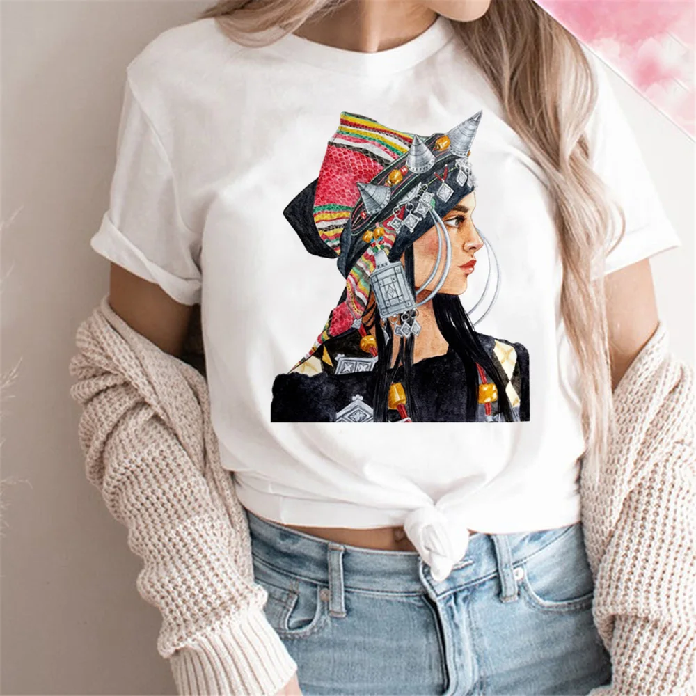 Amazigh t shirt women Y2K funny manga tshirt girl 2000s manga clothing