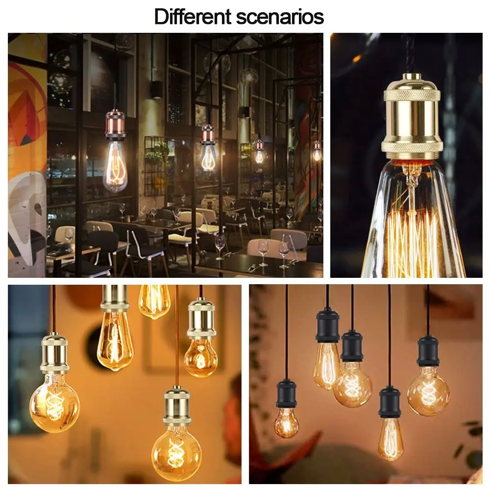 E27 Vintage Industrial Light Bulb Lamp Holder Fitting Antique Retro Lights Bulb Socket Home For decor