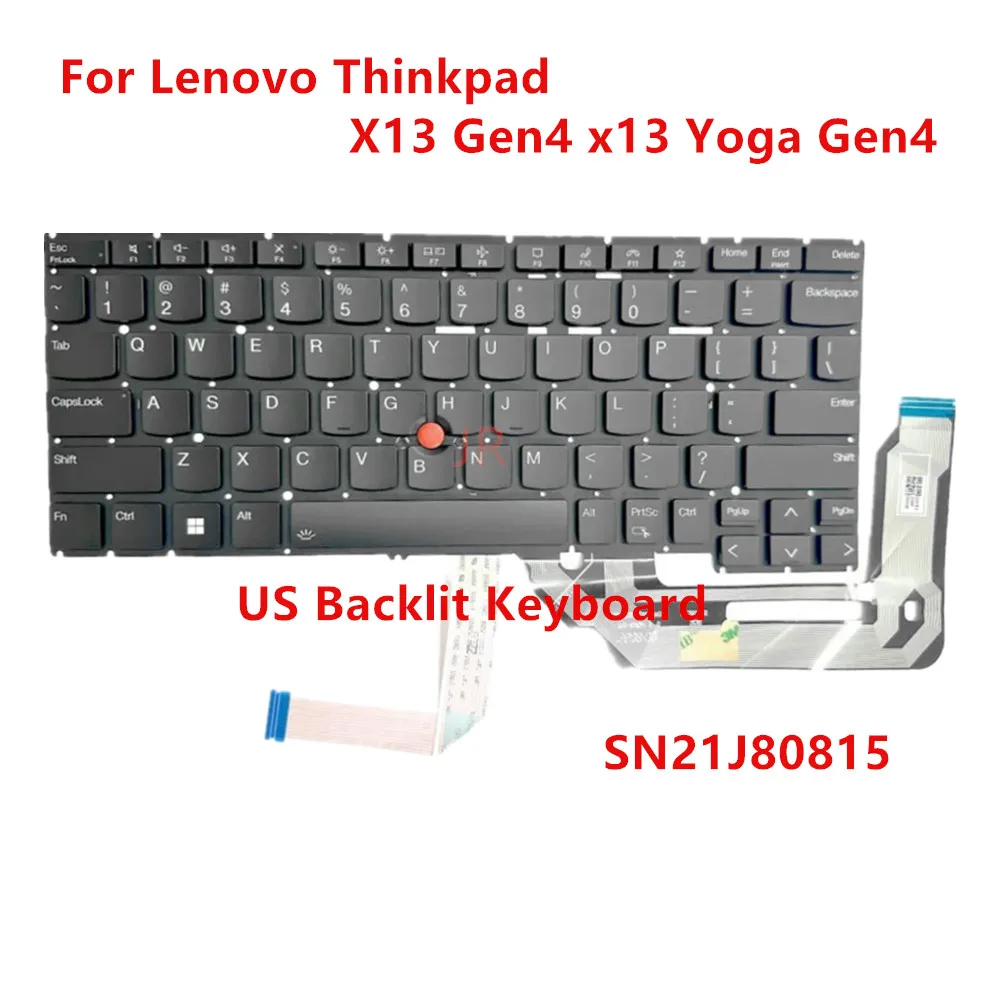 

Новая и оригинальная клавиатура с подсветкой для ноутбука Lenovo Thinkpad X13 Gen4 X13 Yoga Gen4, США SN21J80815