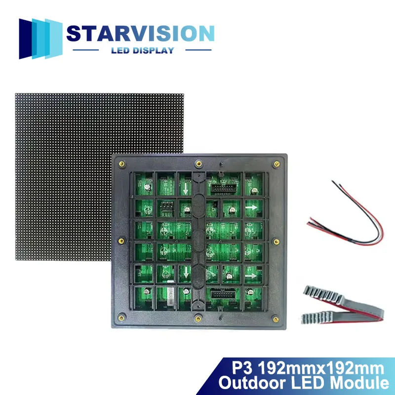 P3 Outdoor LED Module 192x192mm Full Color Waterproof LED Display Screen Module High Brightness