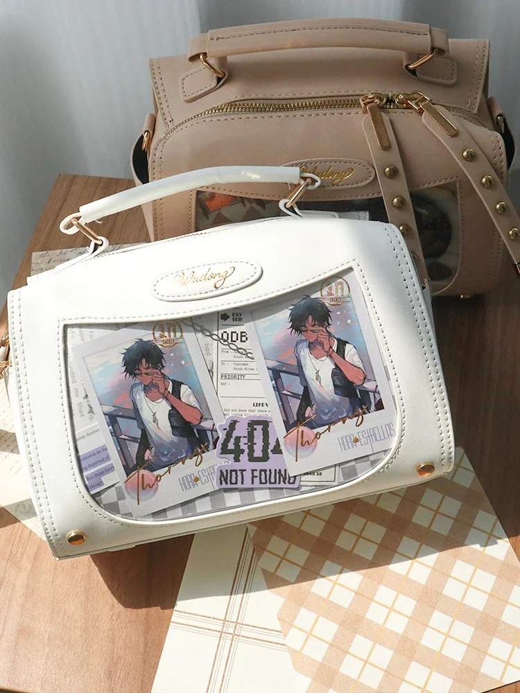 Square Tote Ita Bag Zipper Bolsos Mujer Transparent Hand Bags Youth Daily Using All-match Bolsas Hit Color Pu Sac Femme