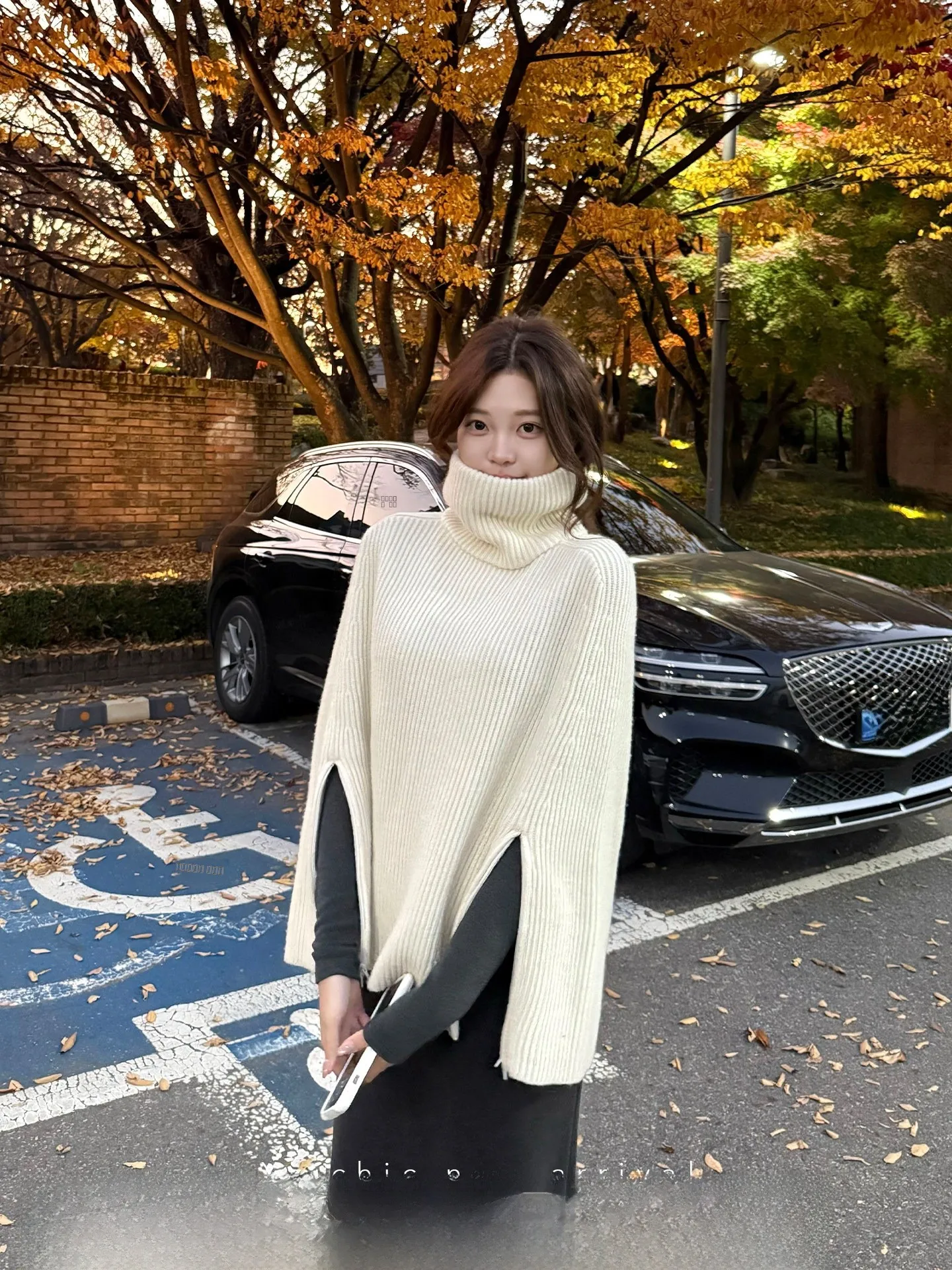 

Xzichic Women's Woolen Knitted Cowl Ne Wrap oulder High Zipper Double Opening Long Sve Thiened Autumn Winter Sweater