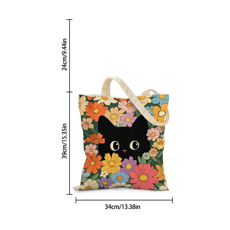 Girl Who Loves Dogs Canvas Tote Bag Cute Puppy Print Large Capacity Shopping Bag Customizable Thick Shoulder Bag for Dog Lovers