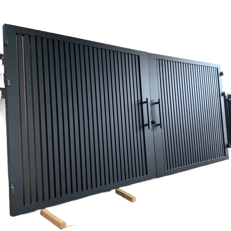 High End Aluminum Art Gate Villa Courtyard Electric Sliding Door Self Built House Yard Outdoor Aluminum Alloy Swing Door