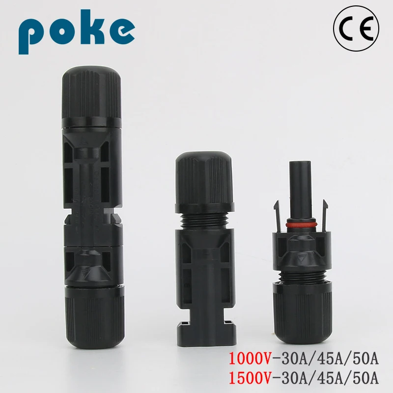 

Solar Connectors 1000V 30A 45A 50A 1500V Solar Panel Branch PV Connectors Photovoltaic Connect solar MC4