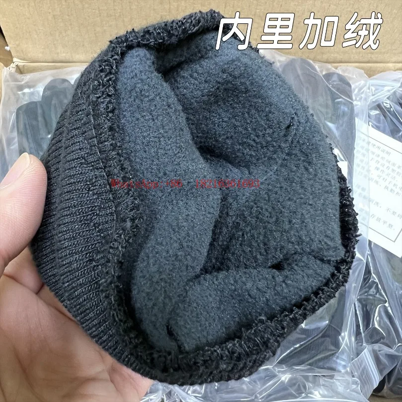 

Genuine velvet gloves full finger outdoor riding for training touch screen black protective gloves