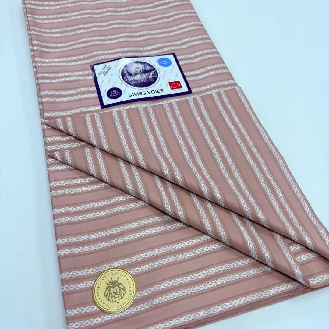 5 ياردة مادة Atiku مع شريط 100% قطن جودة عالية لينة الأفريقي Atiku النسيج السويسري الفوال القطن للرجال القماش M13-1