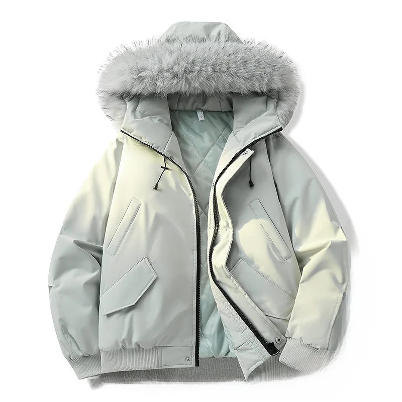 

Trendy Thiened Men's Jaet Autumn Winter 2025 New Sport Casual Cotton Workwear Jaet Mid-Length Loose Fit Hooded