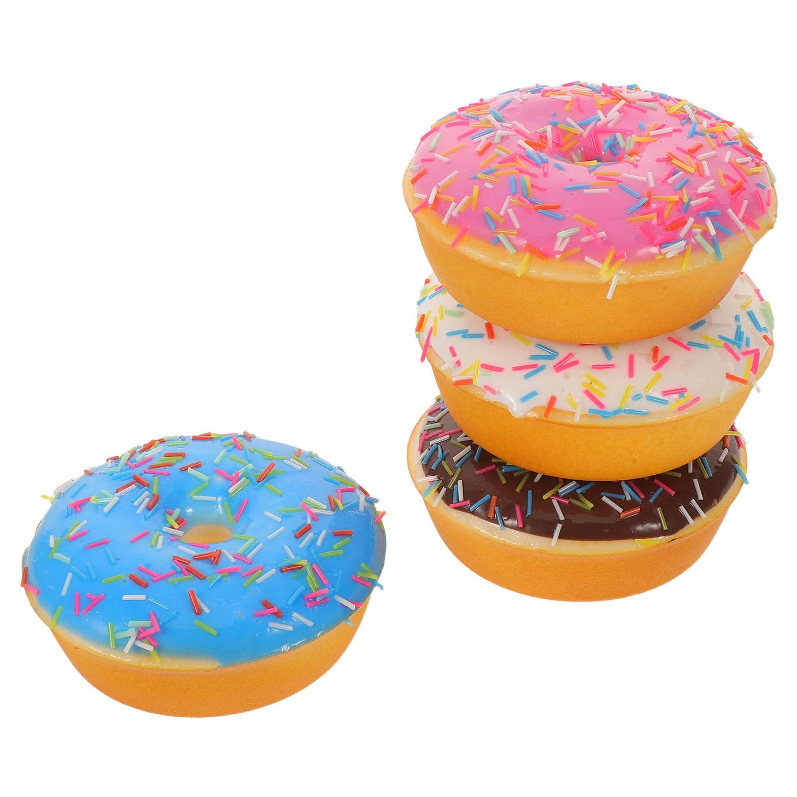 

4pcs Realistic Artificial Donuts Fake Doughnut Decor For Display Simulation Bread Set Party Decoration - Educational For