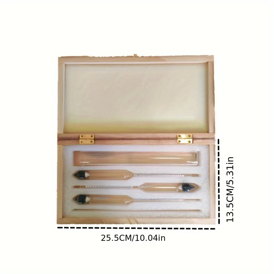 مجموعة عداد الكحوليات المائي مكونة من 3 قطع، أداة اختبار الجاذبية ذات الأرواح المقطرة عالية الدقة 0-100% مع علبة ومخطط تحويل