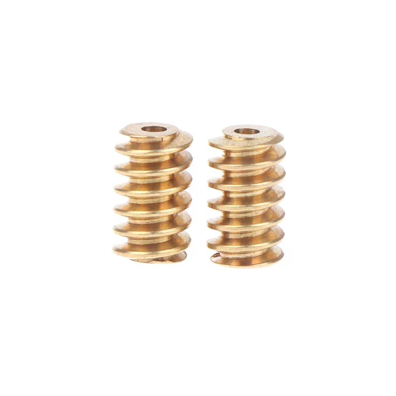 2Pcs 0.5 Modulus 1.98mm/2.28mm/ 2.98mm Aperture Hole Diameter Single-head Copper Worm Gear Matching 2mm/2.3mm/3mm Shaft