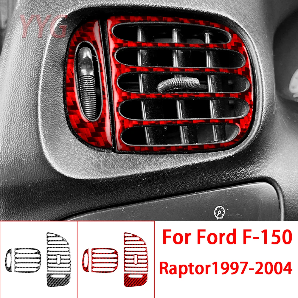 

Декоративные наклейки из углеродного волокна для интерьера автомобиля Ford F-150 Raptor 1997-2004, для панелей воздуховодов с обеих сторон и приборной панели