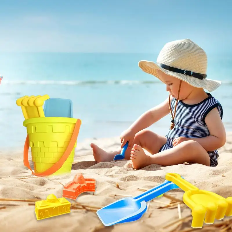 Juguetes de arena para niños de 5 piezas, Castillo de arena, juegos divertidos y de fiesta de verano para niños de 3 años, actividades al aire libre para niños pequeños, mejora la salud