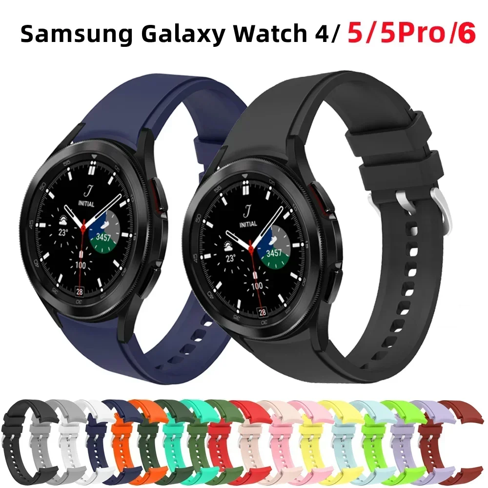 Correa de silicona para Samsung Galaxy Watch 4, pulsera clásica de 46mm, 42mm, 6mm, 43mm, 47mm, 5 pro, 45mm, 44mm, 40mm