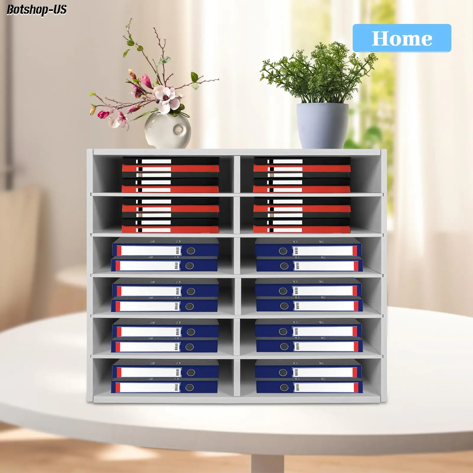 Gdrasuya10 منظم الأدب المكتبي مكتب فارز الملفات مركز البريد حامل المجلات خزانة ورقية مع أرفف قابلة للتعديل ماي