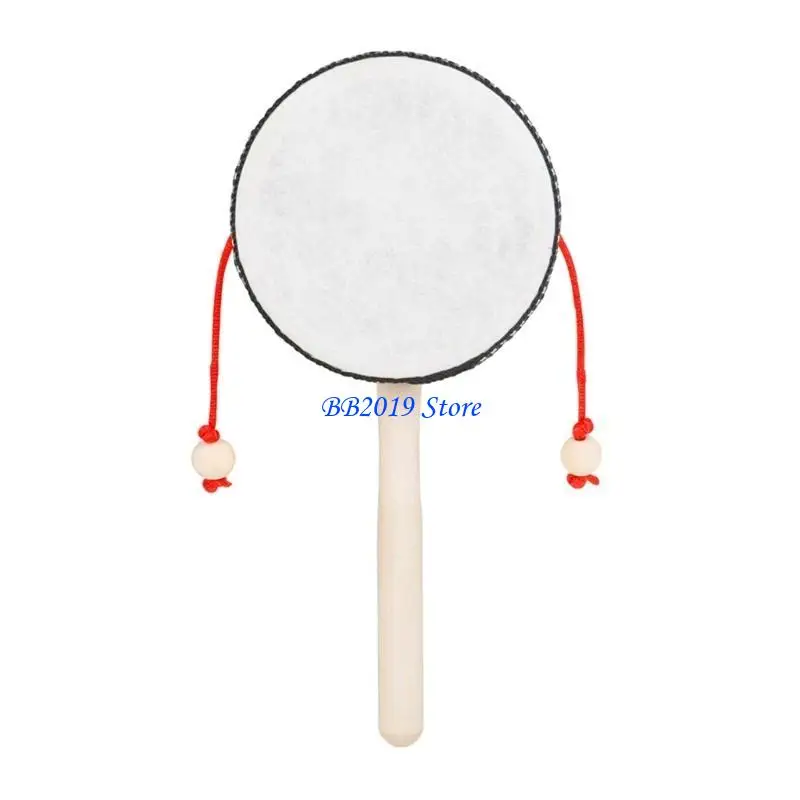 Q0KB Tradicional Drum Baby Rattle Rattle Toy Recém -nascido Crianças Educacional