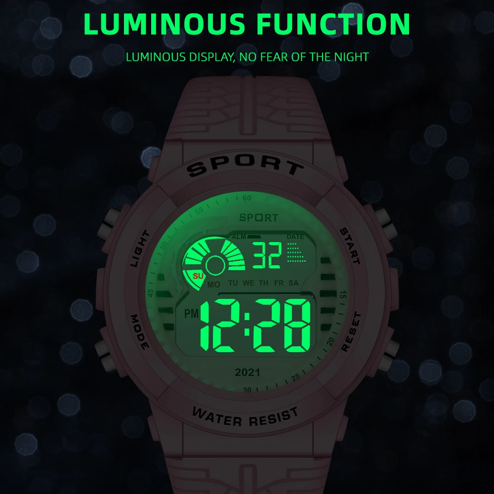 Sunlifex Women Digital Watch Sports Watches Timing Function Alarm Clock Waterproof Digital Watch Military Clock Large Screen