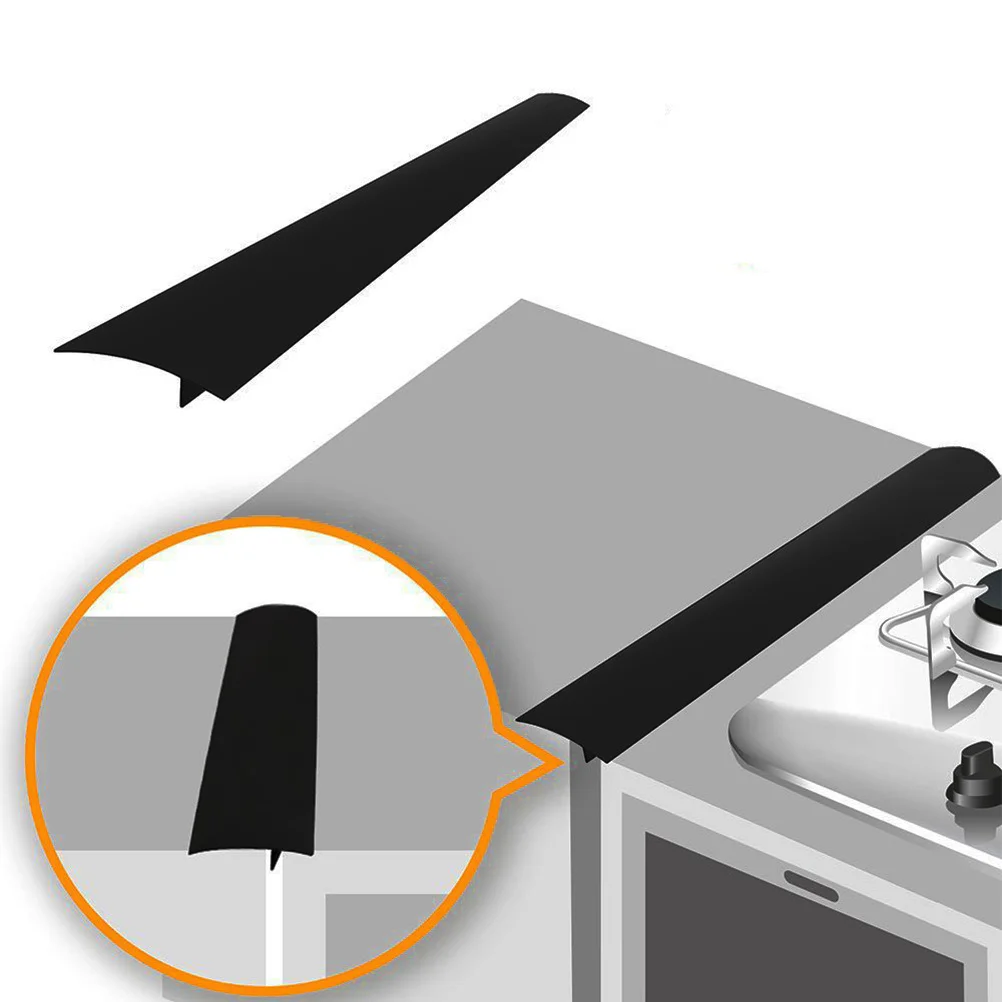 2 قطعة موقد المطبخ مكافحة الفجوة غطاء سيليكون الشريط عدم الانزلاق الفجوة حشو سهلة نظيفة ختم الشريط الأسود 21 بوصة شريط عزل #6