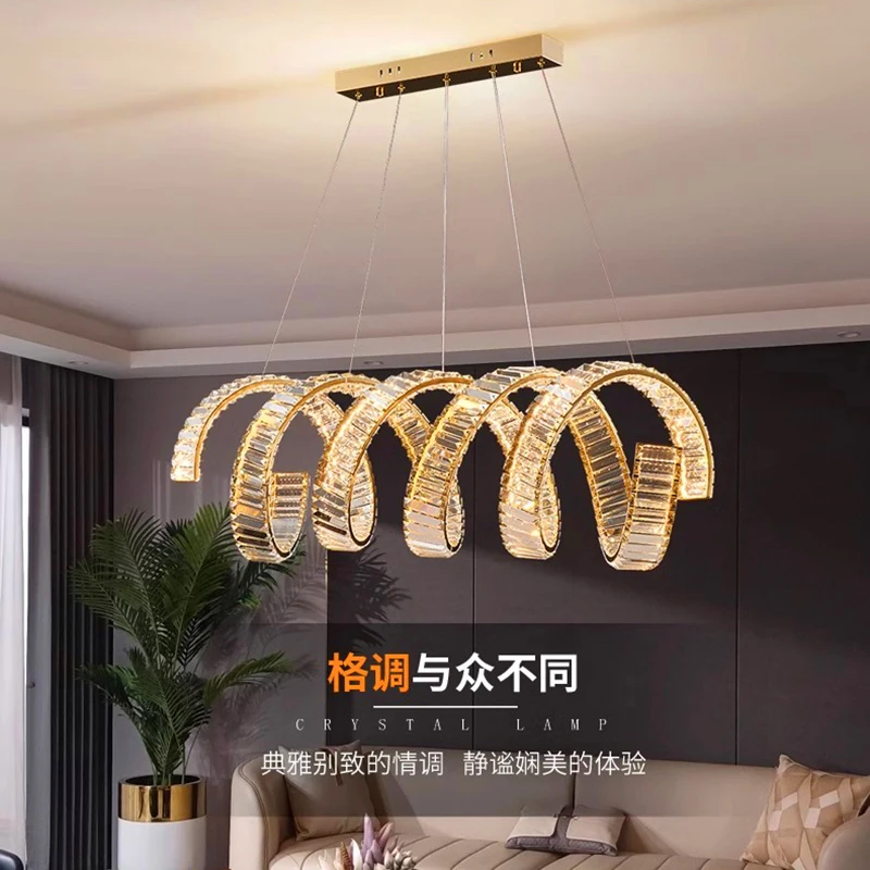 Modern home decoration salon lamps for living room smart crystal Pendant lights dining room indoor lighting