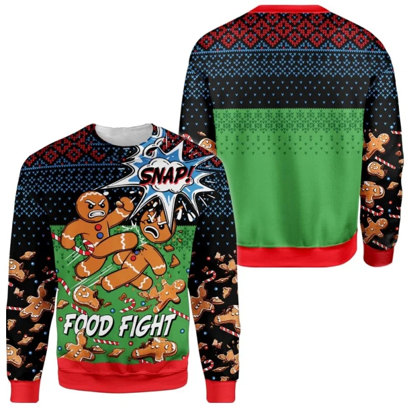 ثلاثية الأبعاد مطبوعة عيد الميلاد القبيح البلوز للرجال النساء سانتا كلوز الزنجبيل نمط البلوفرات عادية س الرقبة طويلة الأكمام هوديس