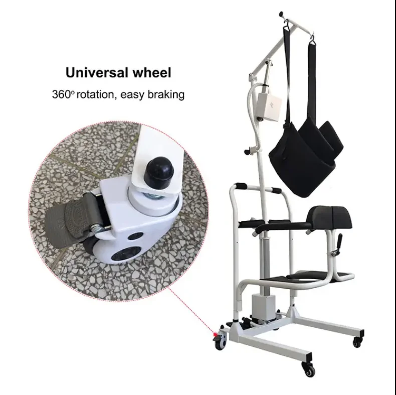 Picture 5: Electric Patient Transfer Chair, Q235 Steel Hydraulic Lift Commode, 150kg Capacity, Patient Shifting Chair for Home Care