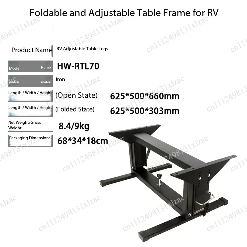 RV Folding Desk Frame with Adjustable Legs, Multi-Function Convertible Table/Bed System for Camper Van Interior Remodel