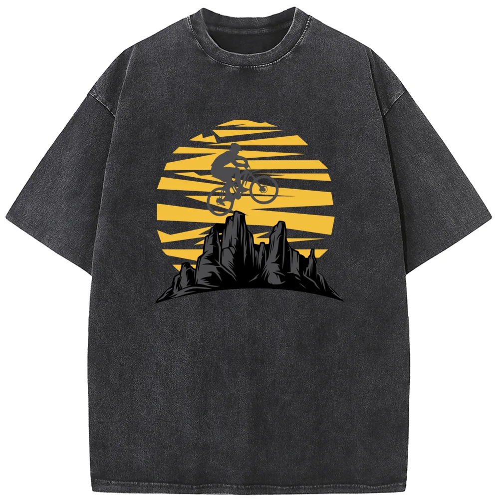 

Mountain Biking Printed Men's T-Shirt Men Women Casual Fashion Oversized T-shirt Vintage Colored Mens T-shirts