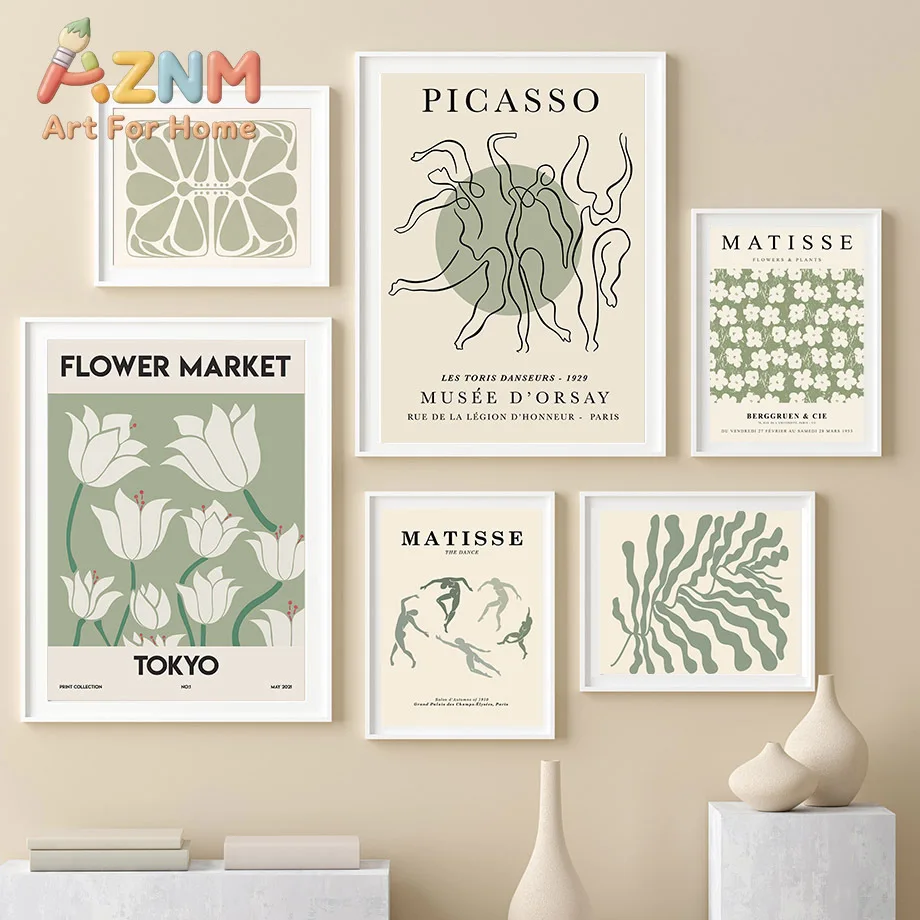 Matisse Flower Market Picasso Abstract Posters And Prints Wall Art Canvas Painting Hotel Gallery Pictures For Living Room Dec