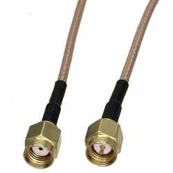 1pcs RG316 Cable SMA Male Plug to RP SMA Male Jack Connector Crimp Wire Terminal RF Coaxial Pigtail Jumper Adapter 4inch~10FT