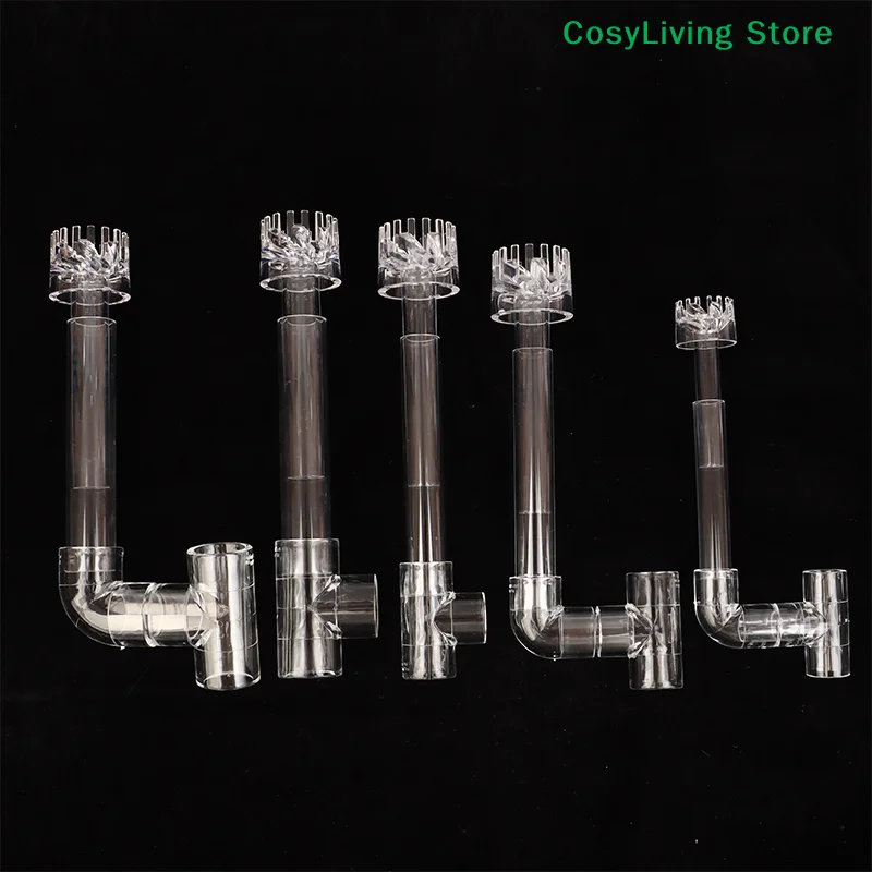 1Set Acrylic Clear Aquarium Skimmer Lily Pipe Spin Inflow Outflow Water Plant Tank Filter Cleaning Fish Tank Accessories