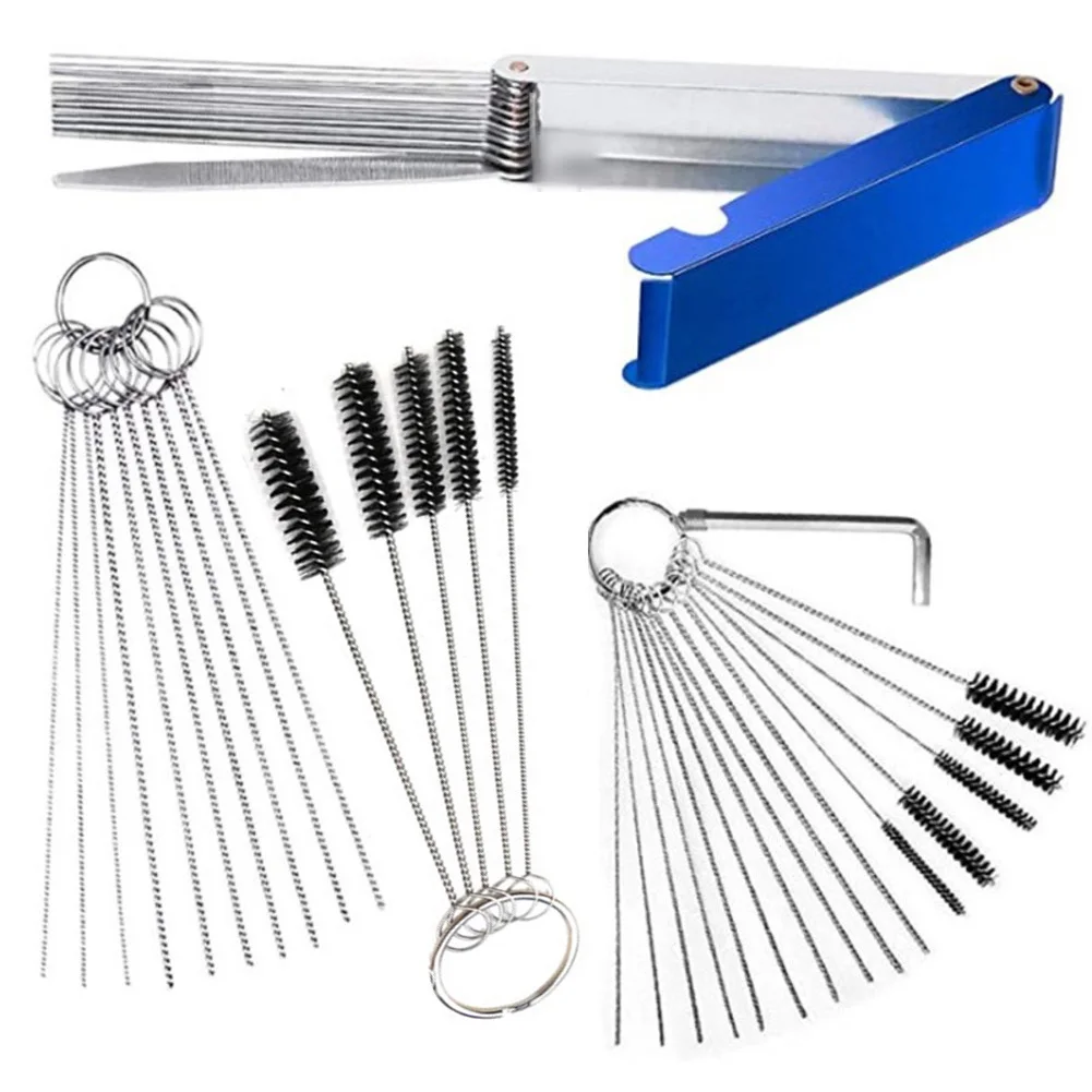 Carburetor Cleaning Tool Carbon Dirt Jet Remove Brushes Needles For Car Motorcycle ATV Carb Jets Wire Cleaner Kit