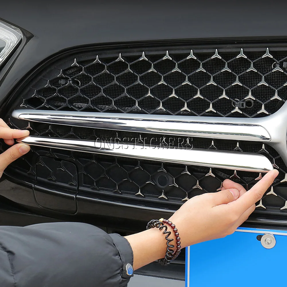 For Mercedes Benz C Class W206 C200 C220 C260 C300 2022+ Stainless Steel Car Accessories Front Grill Grille Cover Trim Strips