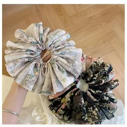 Koreanoversized floral hair ring fungus lace French super fairy tie hair head rope hair rope rubber band hair accessories female