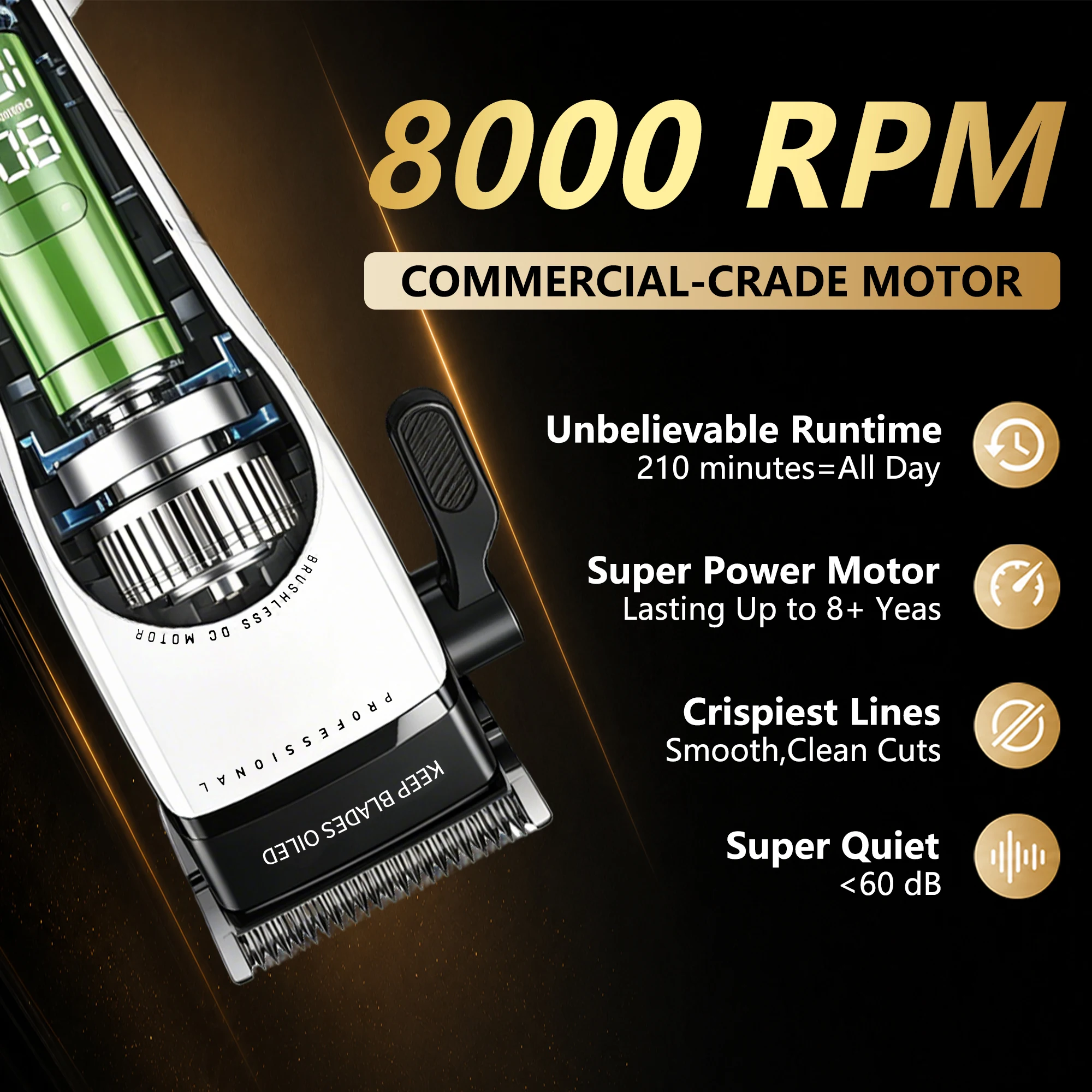 Kemei 1593 Clipper Hair Kemei 8000 Rpm Men's Clipper Professional Rechargeable Hair Cutting Machines Man Original